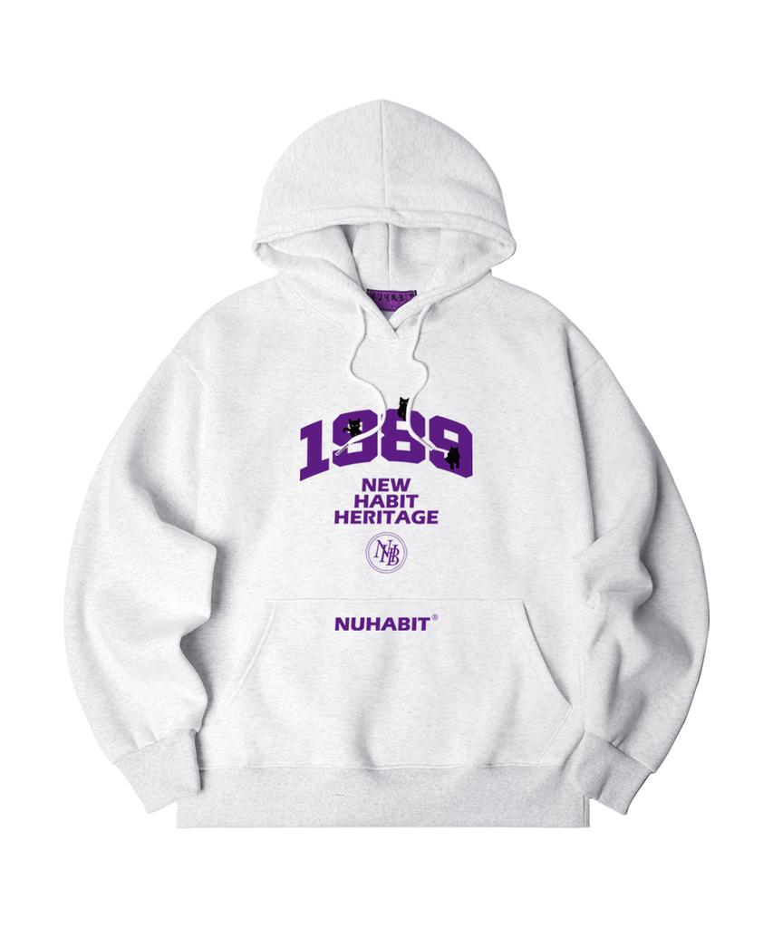 N/H Nhh Cats Oversized Fleece Hoodie_Melange White (Soh4-4Nh1213)