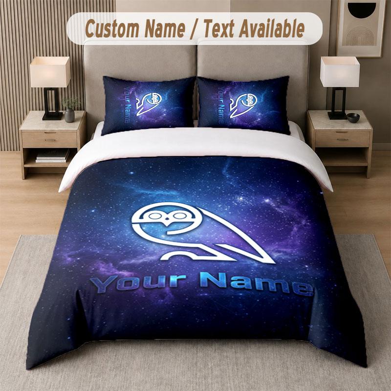 Custom Bedding Set Sheffield Wednesday FC Pattern, Print Name Text 1 Duvet Cover Plus 2 Pillowcases Home Textile