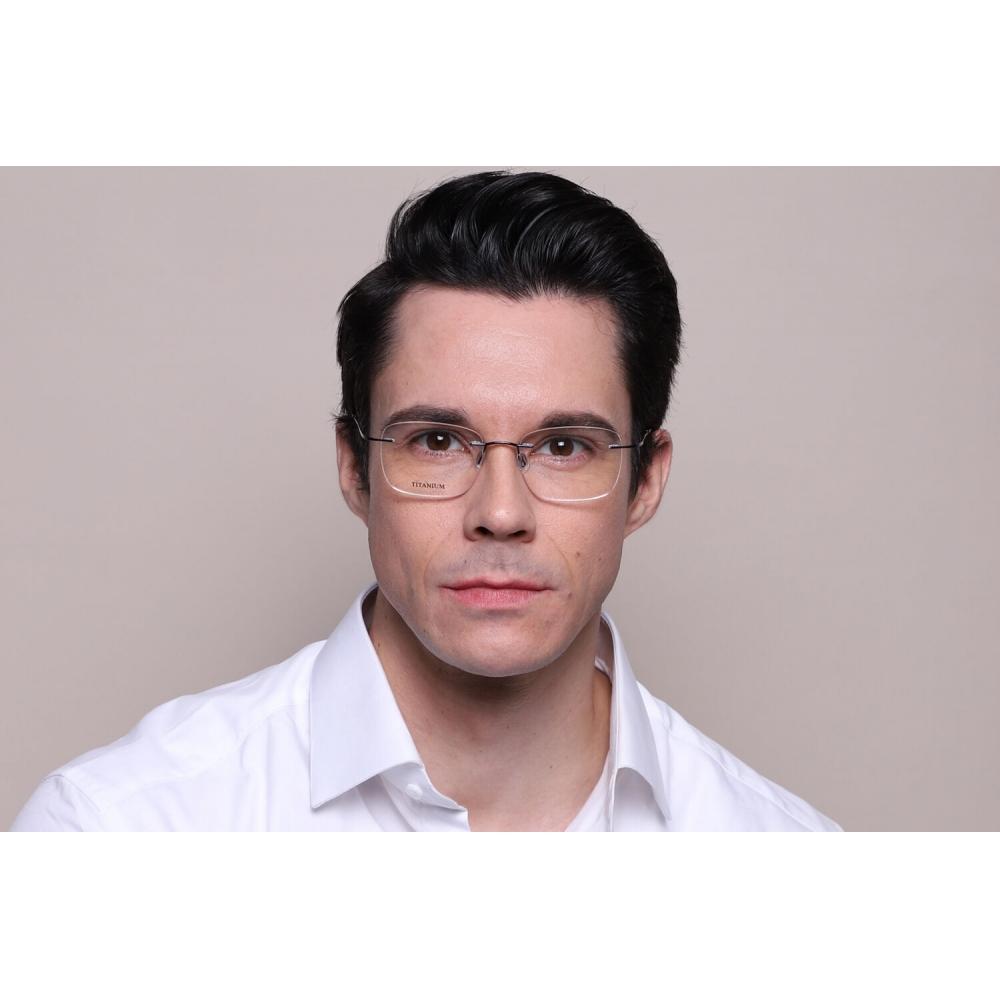 Rimless Rectangle Shiny Dark Blue SmaRtbuy Collection Harlo Rt 008a C7 Fashion Unisex Eyeglasses