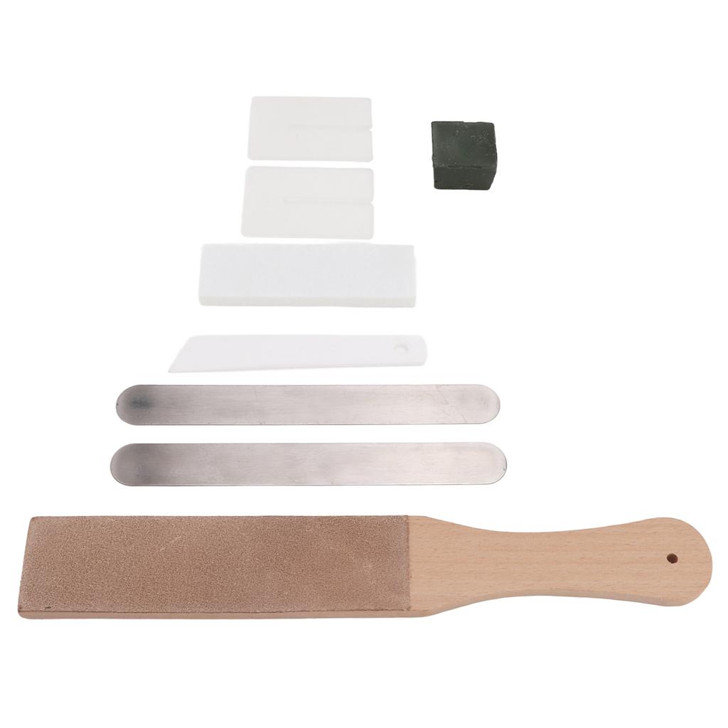 Leather Stropping Kit Complete Tools Double Sided Leather Paddle Honing Strop Set for DIY Leather Crafting Honing Set 1