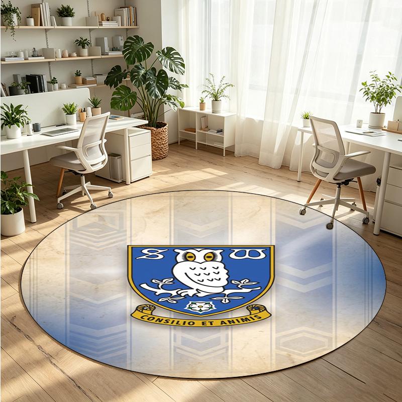 Sheffield Wednesday Printed Round Crystal Velvet Rug Soft Non Slip Floor Carpet For Bedroom Holiday Gift
