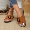 Thick-bottomed muffin slippers women's summer new fashion belt buckle open-toed cool slippers women