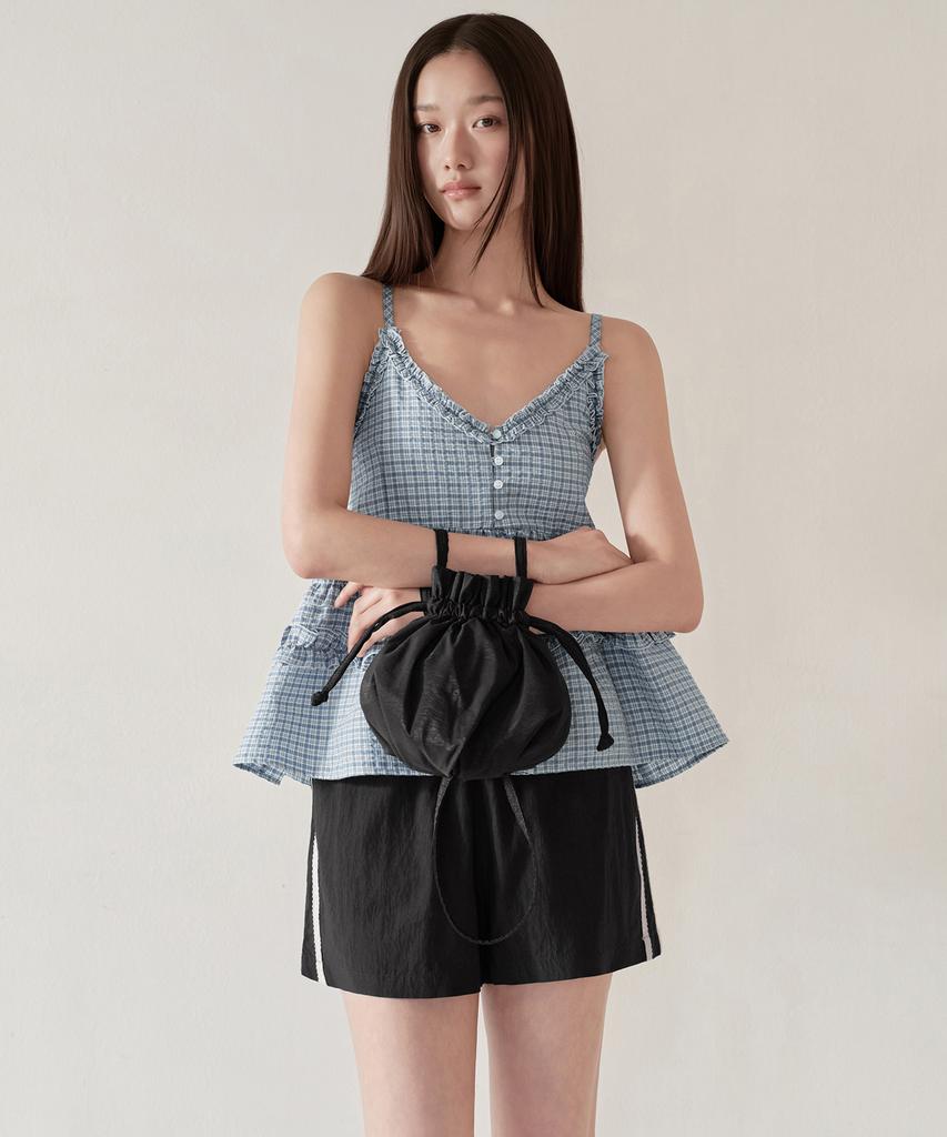 MUSINSA STANDARD WOMAN Women'S Check Frill Sleeveless Top [Blue]