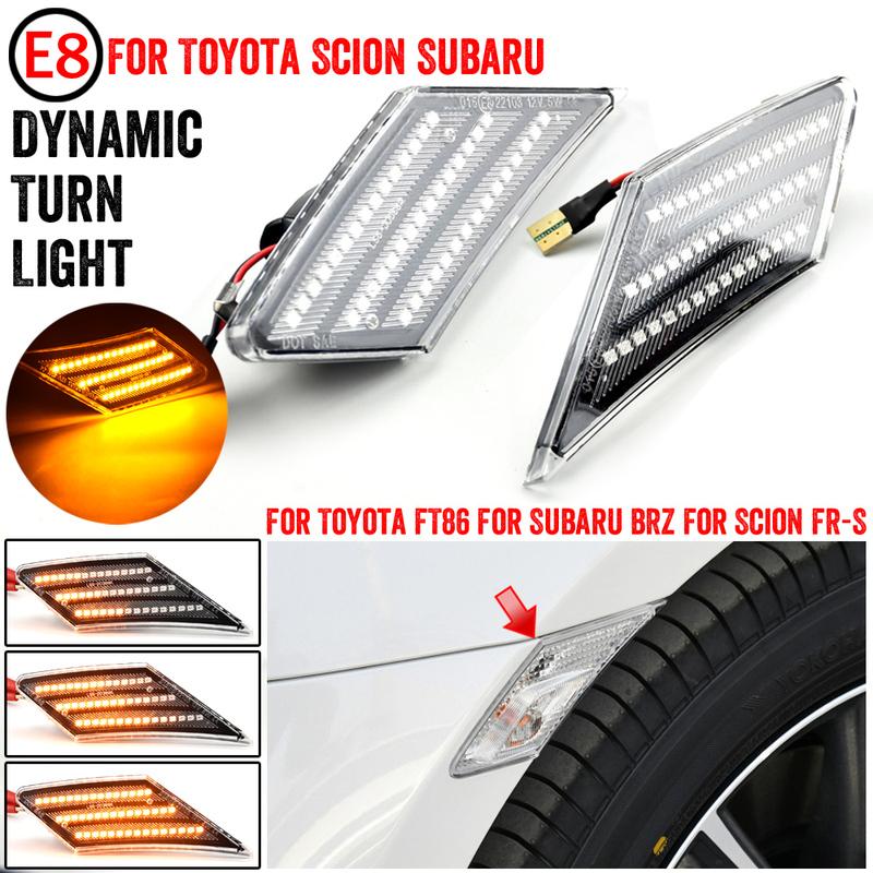 For Toyota 86 FT86 GT86 For Scion FR-S For Subaru BRZ Car LED Dynamic Turn Signal Light Side Marker Fender Lamp Accessories