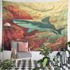 Shark in Vibrant Coral Reef Scene Pattern Wall Hanging Tapestry Decorative Tapestry Home Decor for Bedroom and Living Room