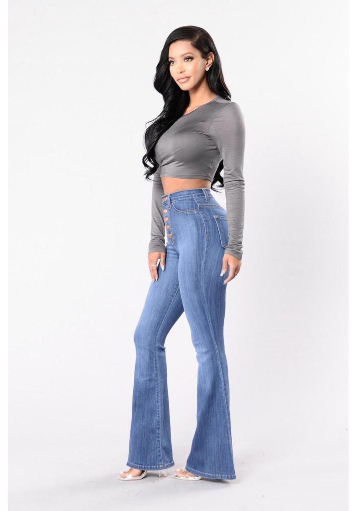 2025 Women's High-Waist Slim Flared Jeans - European and American Style