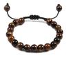 Classic 8MM Tiger Eyes Natural Stone Beads Bracelets for Men Women Bracelet Bangles Braided Rope Handmade Wristband Yoga Jewelry