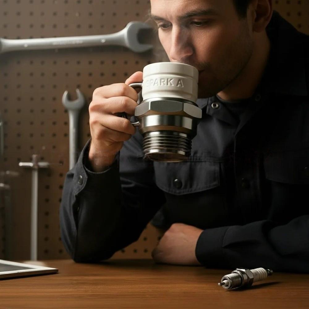 Coffee Mug Unique Spark Plug Mug Funny Automotive Automotive Themed Mug Decorative Drinking Cup Birthday Gift