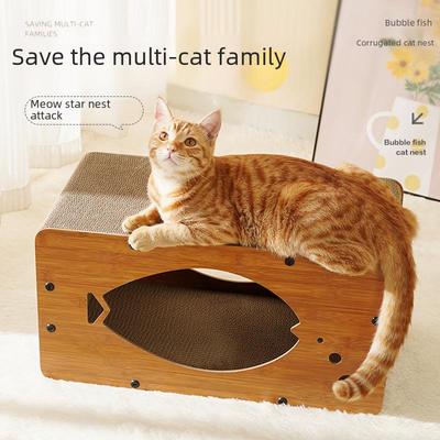 Meow Fairy Cartoon Cat Bed & Scratching Board: Double-layer Corrugated Cardboard, Replaceable, Multi-purpose