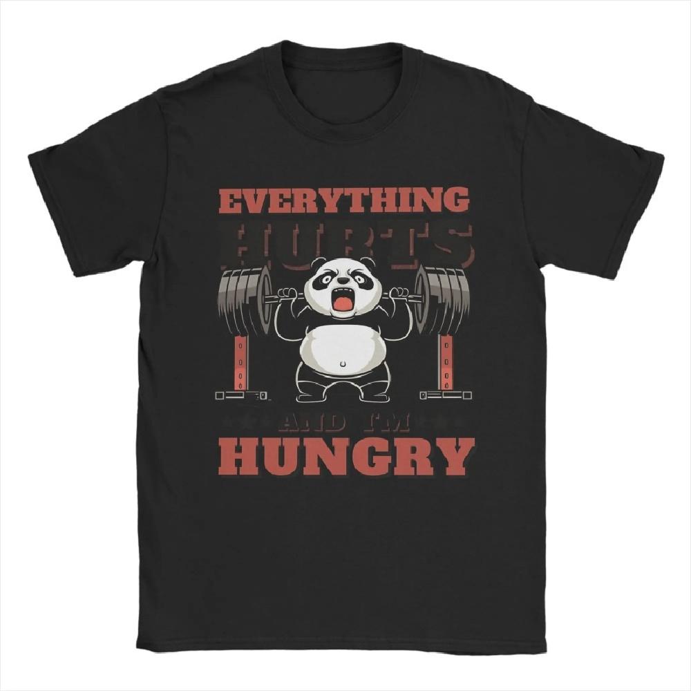 

Everything Hurts and I’m Hungry T-Shirt Men Creative Pure Cotton Tees Crewneck Short Sleeve T Shirt Plus Size Clothing XXXXXL чорний