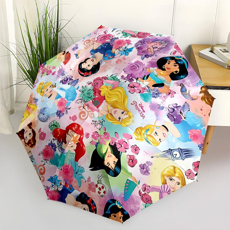 

Disney Princesses Themed Automatic Opening and Closing Umbrella, Brightly Colored 8-rib Portable Umbrella, Suitable for Men and Women, A Perfect Gift