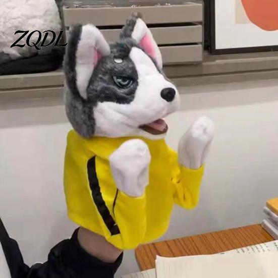 Interactive Dog Toys Boxing Husky Hand Puppet, Animal Fighting Glove Toy with Sound Active Engagement Pet Supplies Effects, Puppets Kung Fu Gloves for
