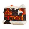 Christmas Village Scene for Home Desktop Ornaments Resin House Snowy Winter Town With LED Light Figurines for Christmas