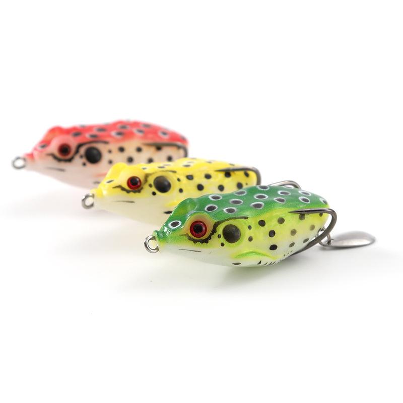 1Pc 75Mm Frog Lure Fishing Lures Double Hooks Topwater Ray Frog Artificial Crankbait Spoon Artificial Soft Bait Minnow Crank