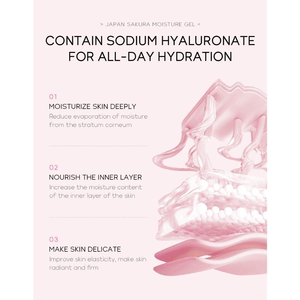 LAIKOU Cherry Blossom Hydrating Gel Cream Deeply Nourishes Skin, Repairs Dry and Rough, and Creates Hydrating and Elastic Muscles