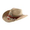 Spring and Summer New Sunscreen Hats, Women's European, American and Western Cowboy Hats, Women's Tide Outdoor Beach Sunshade Straw Hats