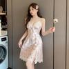 V Neck Sleeveless Sleepwear For Women With Floral Prints Summer Comfortable Ice Silk Nightdress For Young Ladies