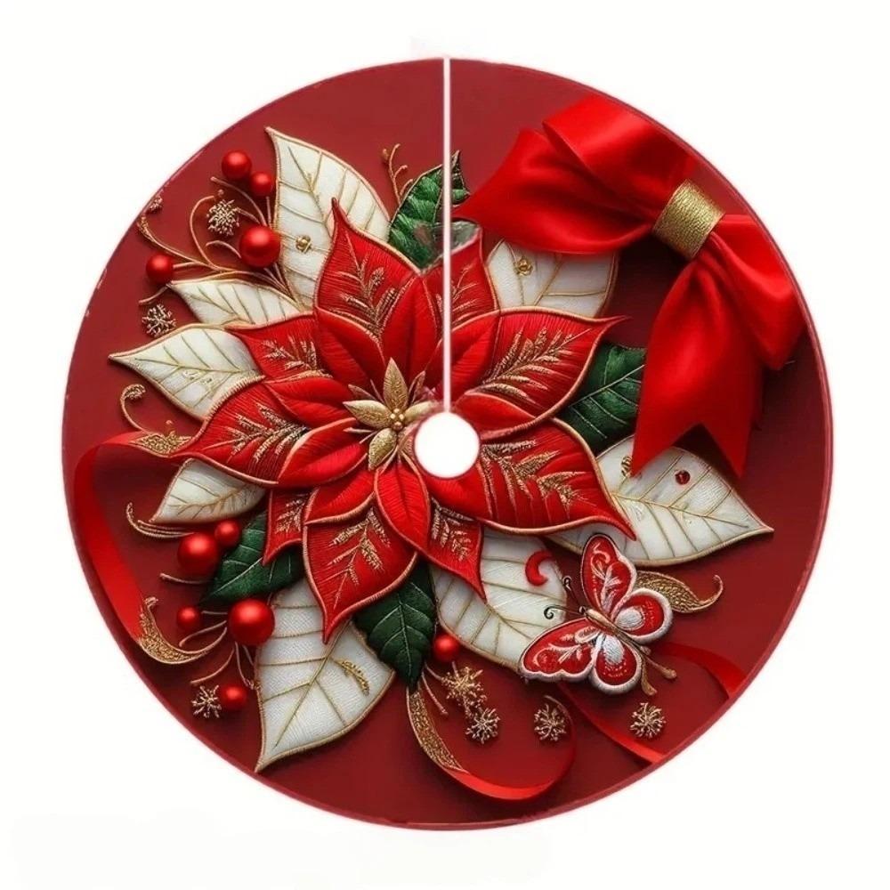 Round Christmas Tree Skirts 90cm 35in Xmas Tree Foot Cover Christmas Tree Mat Wedding