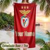 Strandtuch Benfica FC Aufdruck Benutzerdefinierter Name Text Weiches Handtuch für Schwimmbad