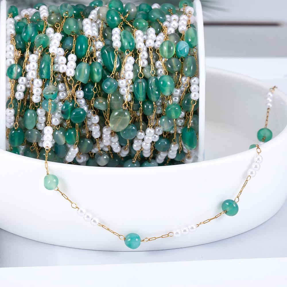 1Meter Stainless Steel Crystal Beading Chain Iridescence Transparent Beaded Body Chains for DIY Necklace Bracelet Jewelry Making