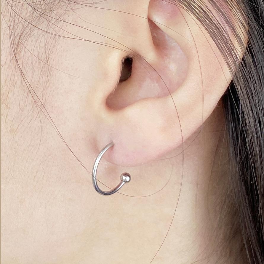 Rush Off Surgical Steel Chain Point Hoop Earrings