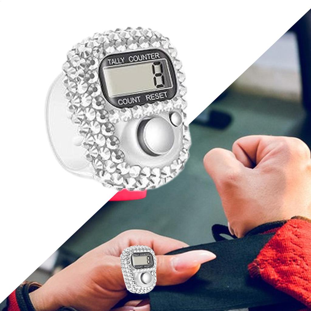 LCD Screen Digital Tally Counter Number Counter Resettable Lap Record Ring Manual Knitting Row Tally Ring For Golfer Training