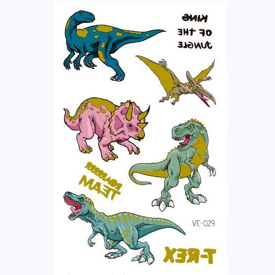 Dinosaur Tattoo Stickers Cartoon Bronzing Fake Temporary Tattoo Stickers for Kids Boy Girl Face Arm Body Art Stickers Toys