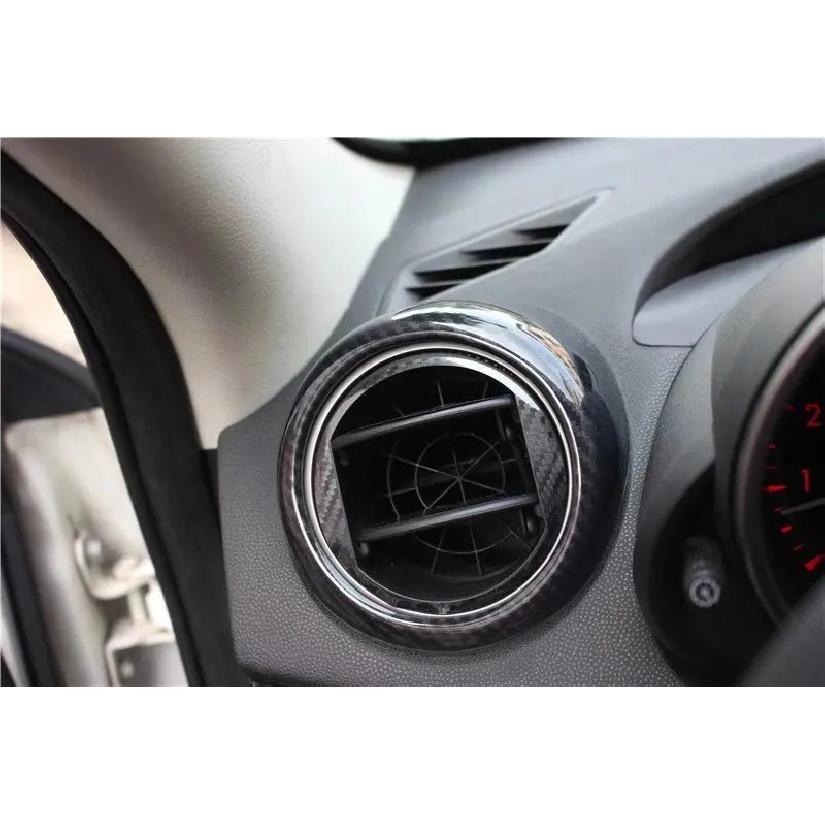 2Pcs Carbon Fiber ABS Car Dashboard Side Air Outlet Vent Panel Cover Trim Sticker Fit for Mazda 3 (2011-2015)