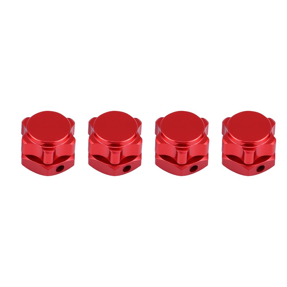 17mm Wheel Hex Hubs Adapter Nut Anti Dust Cover for HSP HOBAO TEAM C 1 8 RC Car (Red)