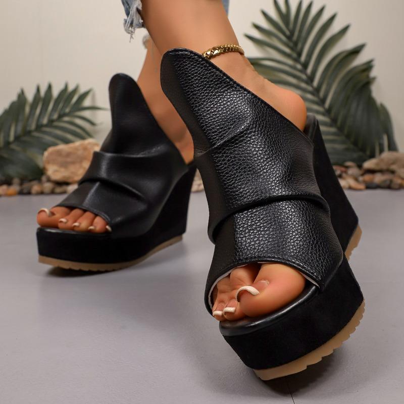 Fashion Wedges Women Slippers Fashion High Heels Platform Shoes 2025 Summer Slingback Sandals Designer Elegant Flip Flops New Sandalias