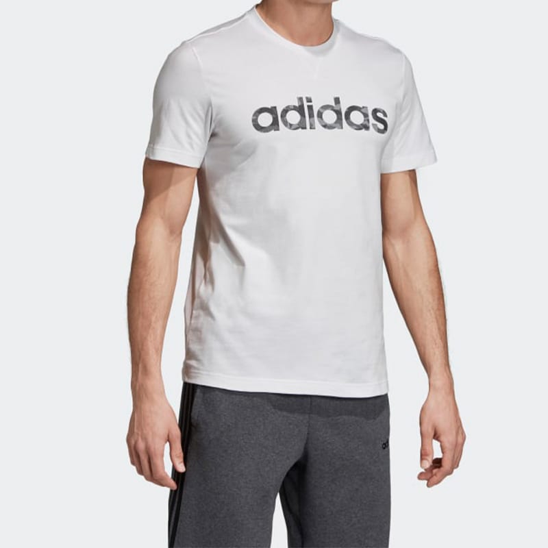 adidas T Shirts Men's White Crew Neck Moderate Straight Fit FH6625