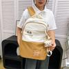 Schoolbag1011 New Casual Large-capacity Schoolbag Junior High School College Student Backpack Male and Female Couples Contrasting Backpack