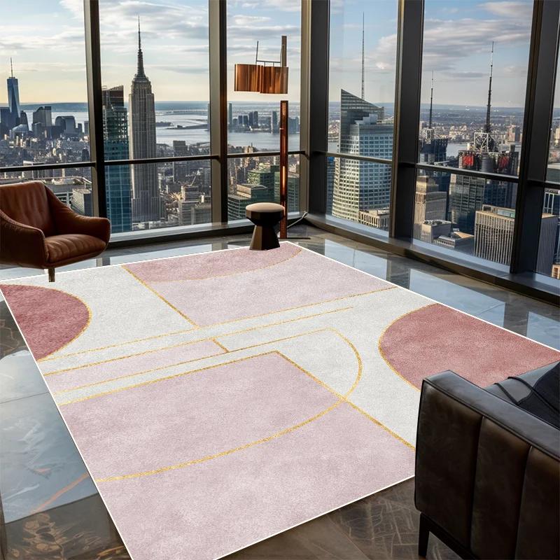 

Home Washable Modern Grey Carpets for Living Room Fluffy Soft Lounge Rug Nordic Bedroom Decor Geometric Floor Mat Large IG 60*90cm