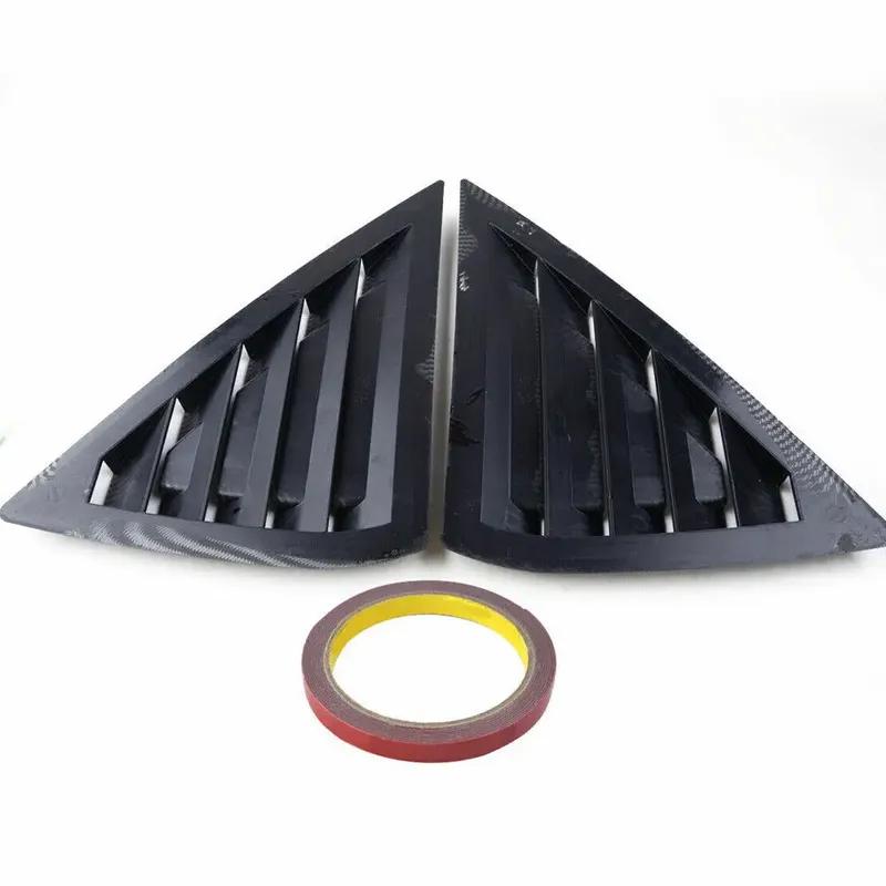 For Nissan Sentra Sedan 2013- Car Rear Louver Window Side Shutter Cover Trim Sticker Vent Scoop ABS Carbon Fiber Black Auto