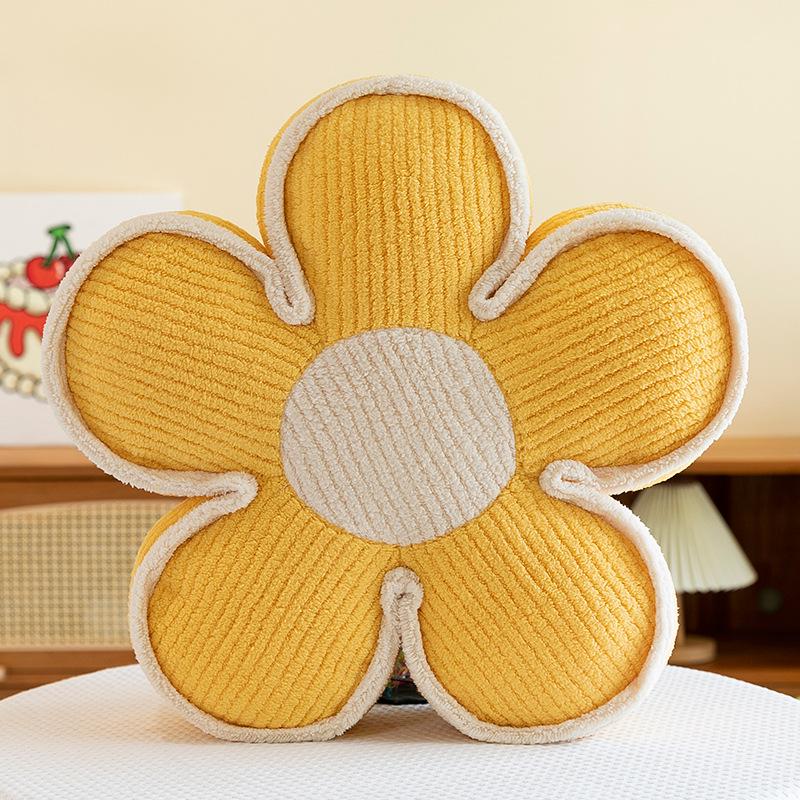 

Цветочная плюшевая подушка-плед - Подушка для спинки дивана и спальни 50x50cm 0.72kg жёлтый