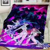 1Pc K-Pop Demon Hunters Print Flannel Blanket, Comfortable for All Seasons, Home Decor, Warmth and Comfort, Perfect for Christmas Gifts821068