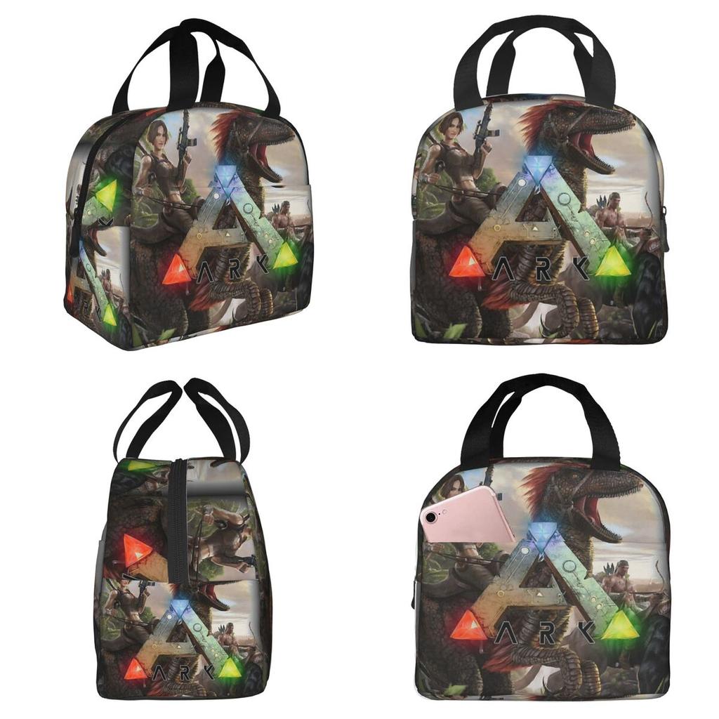 Tagesgeschenk Ark Survival Evolved Coole isolierte Lunchtasche für Frauen Büro-Kühler Thermische Lebensmittelbox Tragetasche Lunchboxen Behälter