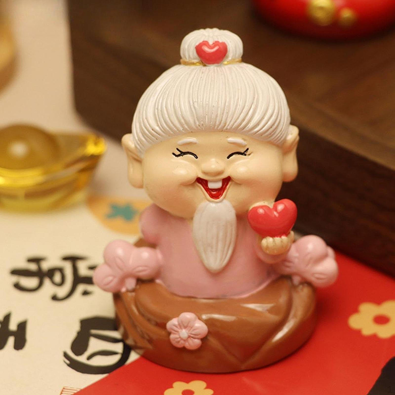 

Chinese Statue Artwork Sculpture Traditional Figurine for Office Cabinet Fireplace Desktop Bookshelf Matchmaker God