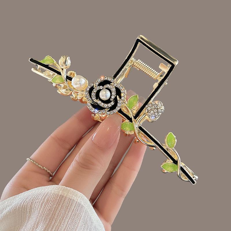 Elegant Tulip & Lily Hair Clip - Large Fairy Claw for Stylish Back-of-Head Design