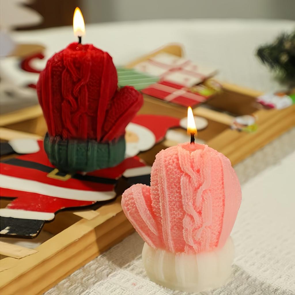 1/1PC Christmas Gloves Shaped Candles 1D Scented Candle Aromatherapy Soy Wax for Weddings Birthdays Home Festive Ambiance Decor