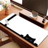Schwarze Katze Kawaii Mauspads Weiße Schreibtischunterlage Minimalistisches Gaming Laptop Großes Mauspads Anime Büro Teppich Gamer Tastatur Mauspads