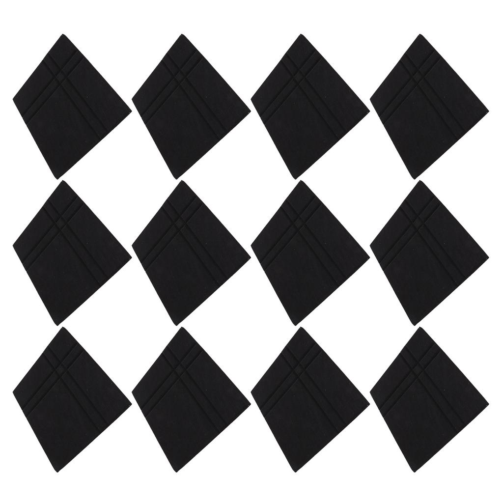 12Pcs Acoustic Panels Black Self Adhesive Polyester Fiber Sound Proof Padding for Studios