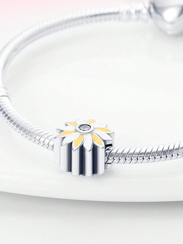 Charms Plata Colorful Flowers Beads Charm Copper Plated Fit Charms Copperoriginal Bracelet For Jewelry Making Diy Charm