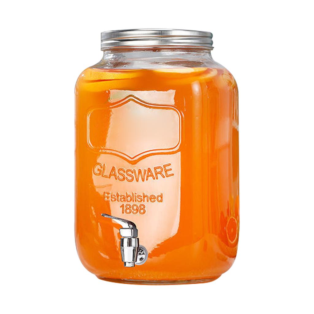 3L Glasflasche Glas Getränkespender Mason Jar Getränkespender Glas Flüssigkeitsspender
