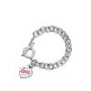 Classic Enamel Heart Bracelet for Women with Clasp Heart Pendant