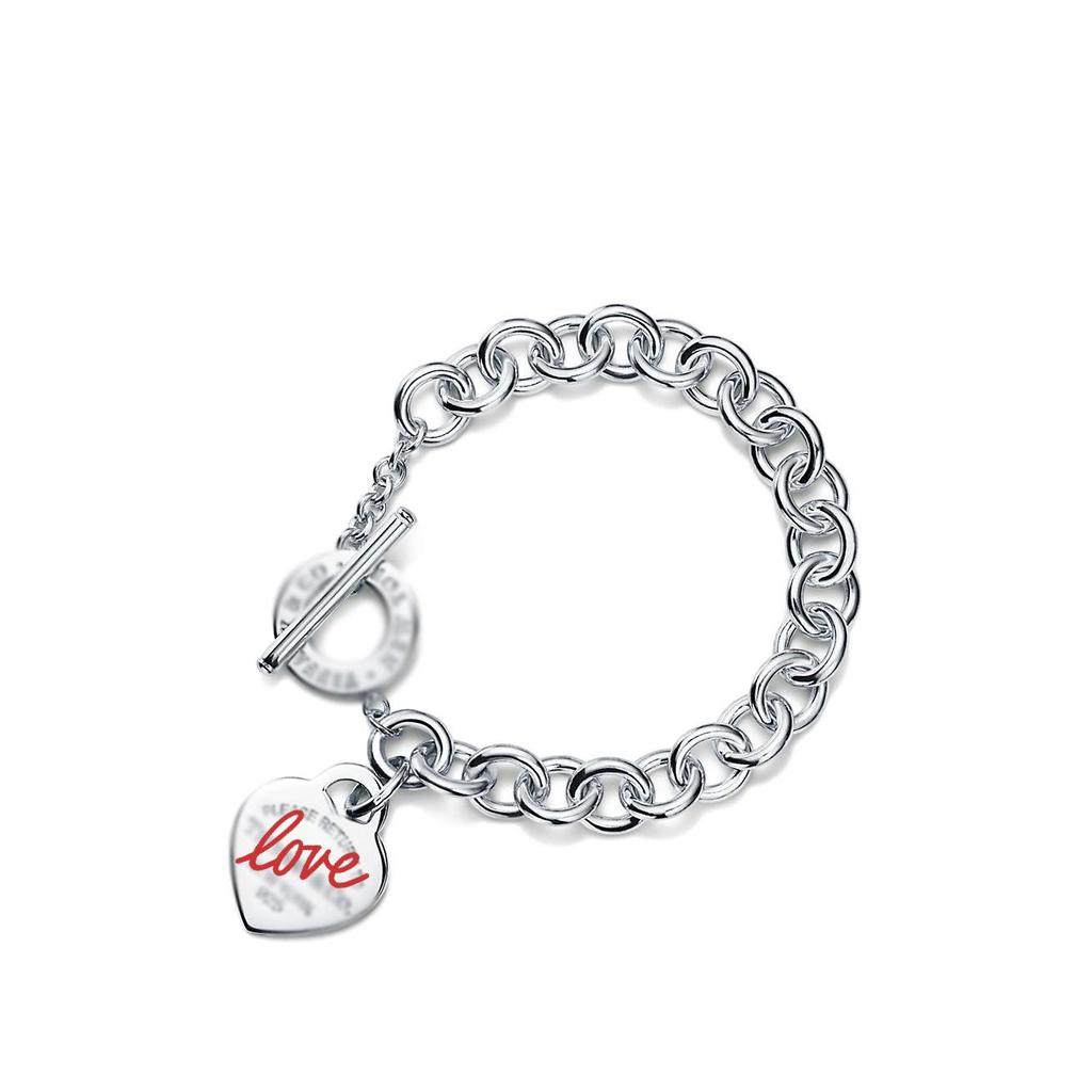Classic Enamel Heart Bracelet for Women with Clasp Heart Pendant
