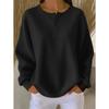 Top Pulover Casual de Toamnă Iarnă Culoare Solidă Waffle Gât Rotund Larg Modă Streetwear Casual Pentru Femei