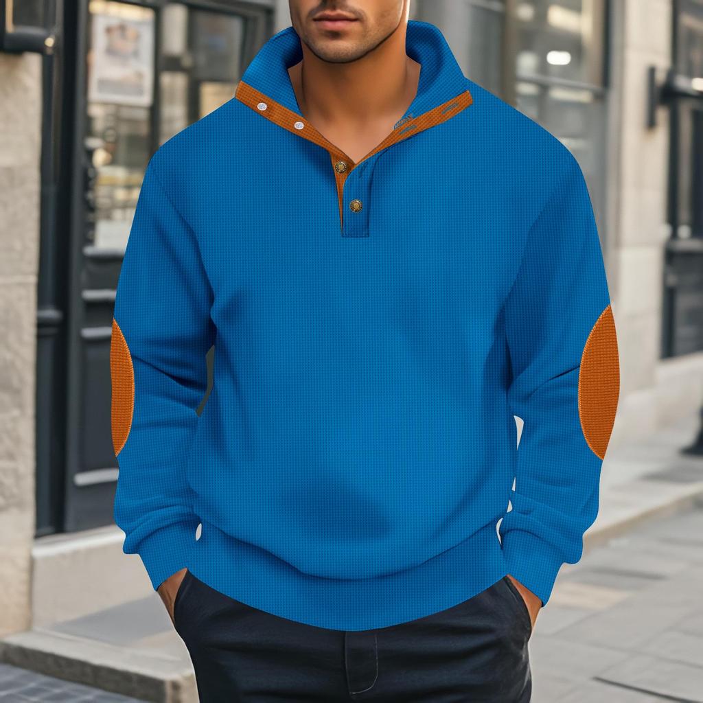 2026 Autumn and Winter New Style Stand Collar Fashion Solid Color Casual Versatile Men's Pullover Sweatshirt Long Sleeve