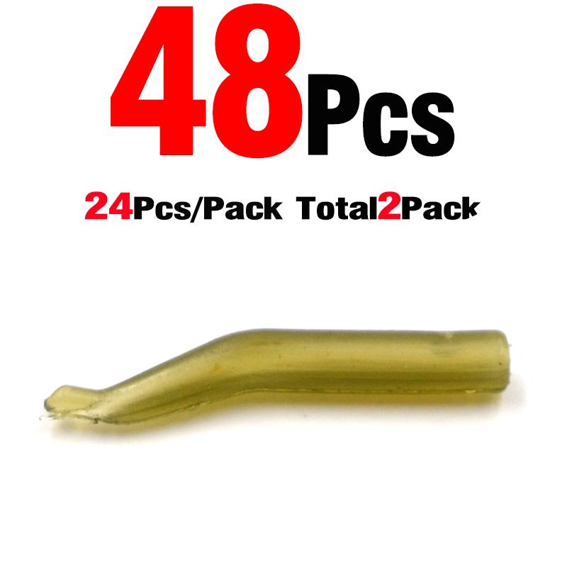 MNFT 48Pcs Hook Line Aligner Elbow Type Aggressive Rigs Making Sleeves Tubes Hair Chod Soft Anti Tangle Fishing Tackle