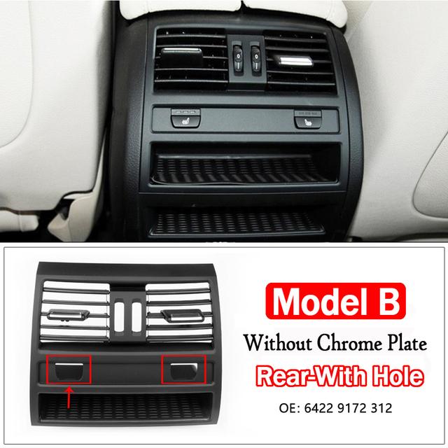 Rear Fresh Air Conditioning Vent Outlet Chrome Plain Black Grille Panel For BMW 5 Series F10 F11 F18 520i 523i 525i 528i 535i